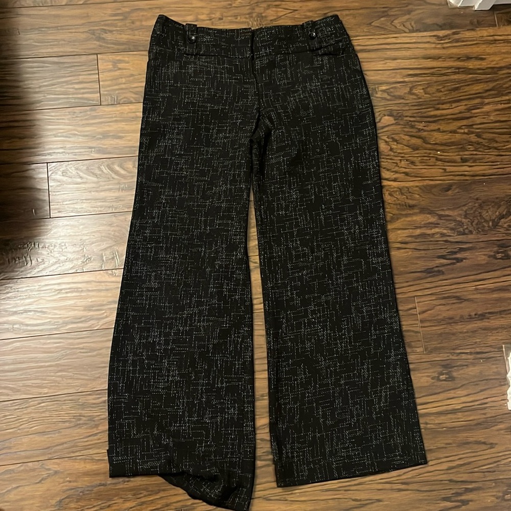 Black tweed straight legged dress pants size 12